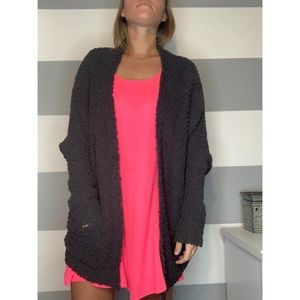 Gray Popcorn Cardigan